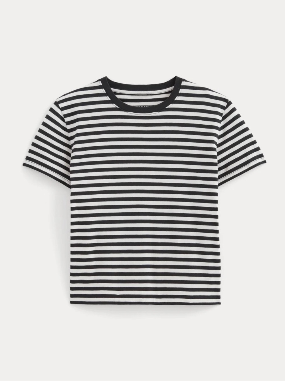 Everlane The Box-Cut Tee in Essential Cotton (Black and White Stripe) - Picture 3 of 6